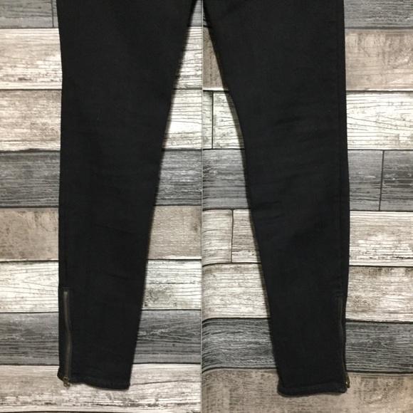 Madewell 11” Roadtripper Jeans Women’s 27 Black Denim Stretch Ankle Zippers - Picture 7 of 10